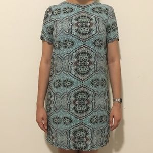 H&M Pattern Aqua Dress